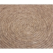 Pemberly Row Modern Round Pouf in Beige Wool with Polyester Filling