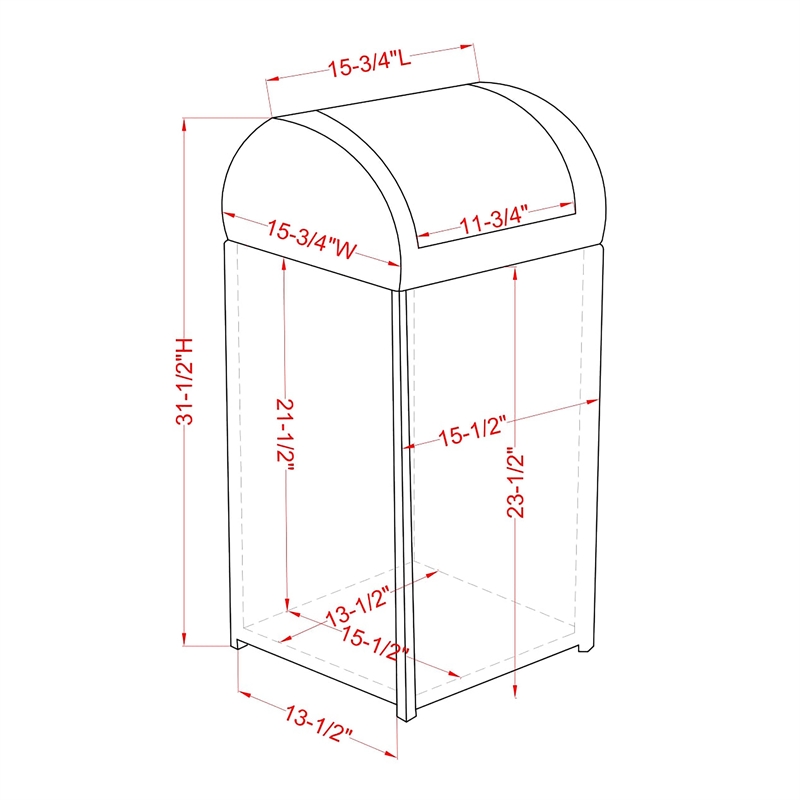 Pemberly Row Modern Aluminum and FE Wicker Trash Can in Black