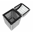 Pemberly Row Modern Aluminum and FE Wicker Trash Can in Black