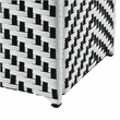 Pemberly Row Modern Aluminum and FE Wicker Trash Can in Black