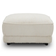 Pemberly Row Contemporary Fabric Ottoman with Casters in Ivory
