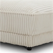 Pemberly Row Contemporary Fabric Ottoman with Casters in Ivory