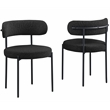 Pemberley Row Boucle Fabric Black Dining Chairs Rectangular Medium Firm 30