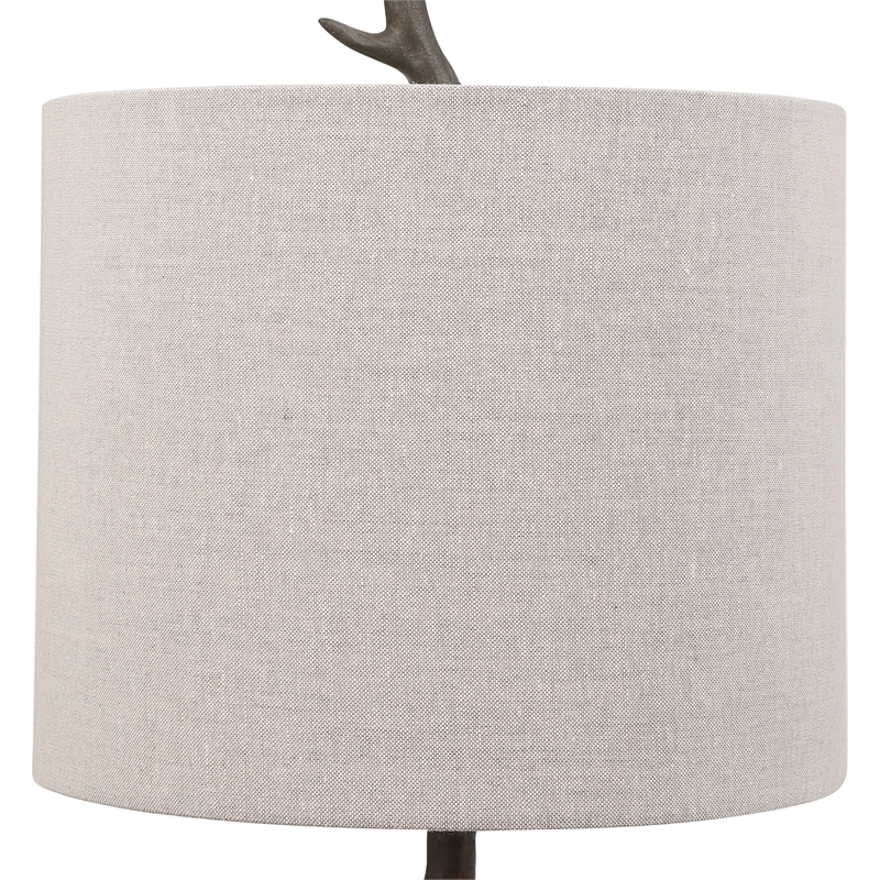 Pemberley Row Cast Iron Bronze Table Lamp Round Contemporary 30