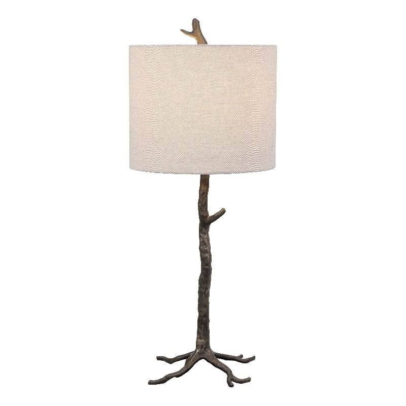 Pemberley Row Cast Iron Bronze Table Lamp Round Contemporary 30