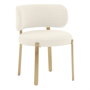 Pemberly Row Modern / Contemporary Cream Boucle Dining Chair