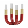 Pemberly Row Contemporary Iron and Aluminum Burgundy Candelabra