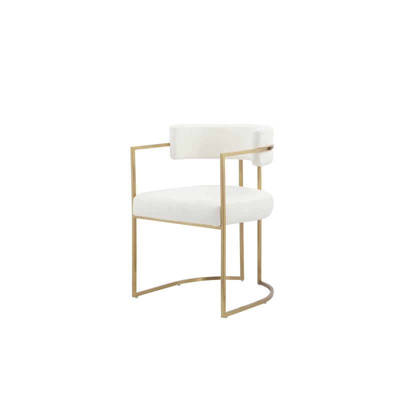 Pemberly Row Modern / Contemporary Goody Bench in Ivory Boucle