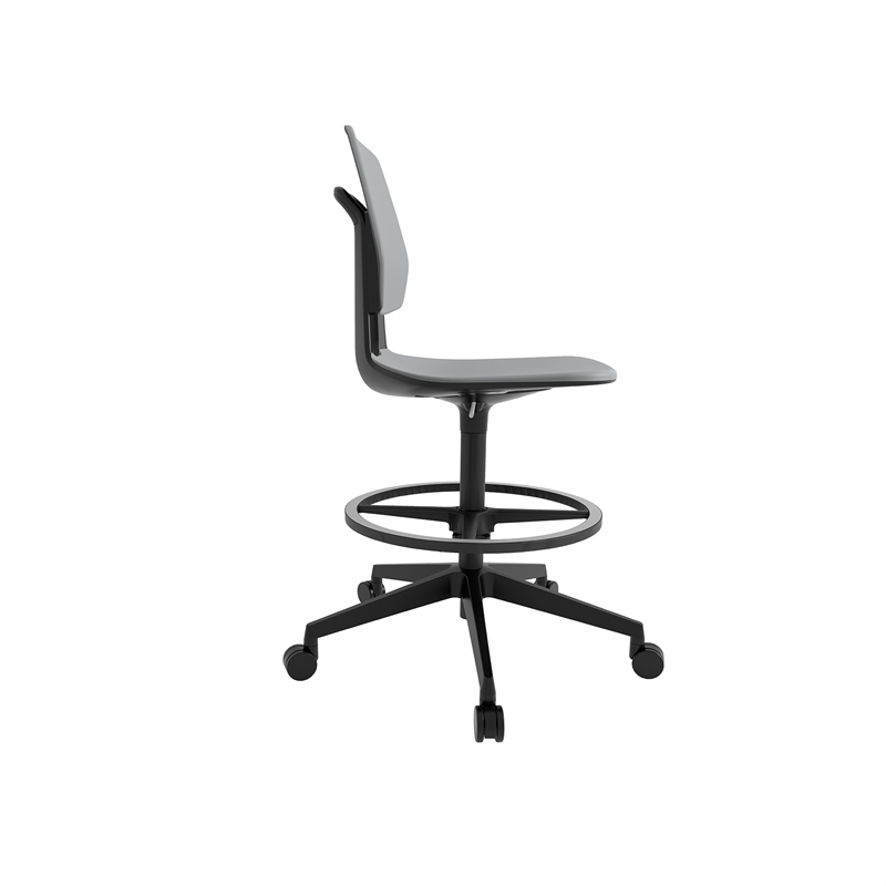 Pemberly Row Modern Extended Height Office Chair Foot Rest Gray