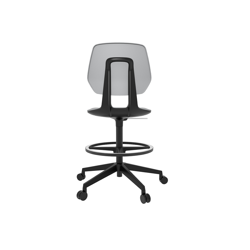 Pemberly Row Modern Extended Height Office Chair Foot Rest Gray
