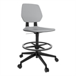Pemberly Row Modern Extended Height Office Chair Foot Rest Gray