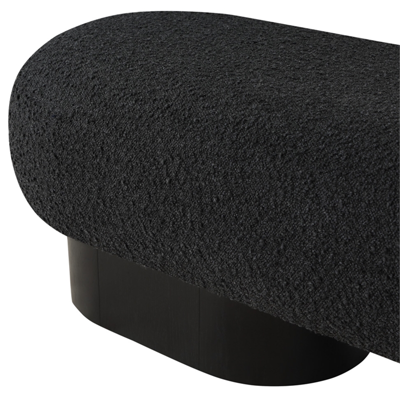 Pemberly Row Modern / Contemporary Black Boucle Fabric Bench