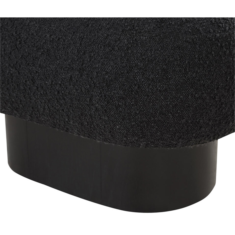 Pemberly Row Modern / Contemporary Black Boucle Fabric Bench