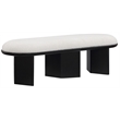 Pemberley Row Boucle Fabric Cream Bench Rectangular 57.5