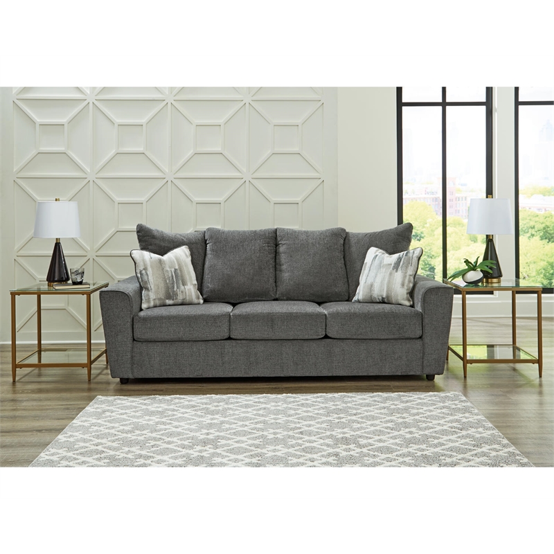 Pemberly Row Modern / Contemporary Fabric & Wood Sofa in Gray