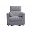 Pemberly Row Contemporary Fabric Swivel Glider Recliner in Gray