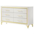 Pemberley Row Melamine Laminate White Bedroom Dresser Rectangular 6-Drawer 58.5