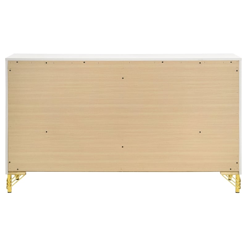 Pemberley Row Melamine Laminate White Bedroom Dresser Rectangular 6-Drawer 58.5