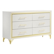 Pemberley Row Melamine Laminate White Bedroom Dresser Rectangular 6-Drawer 58.5