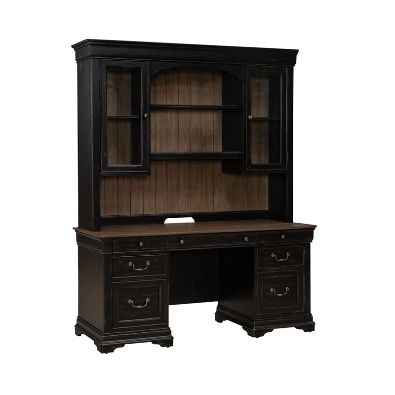 Pemberly Row Modern 5 Piece Jr Executive Set - Aged Charcoal
