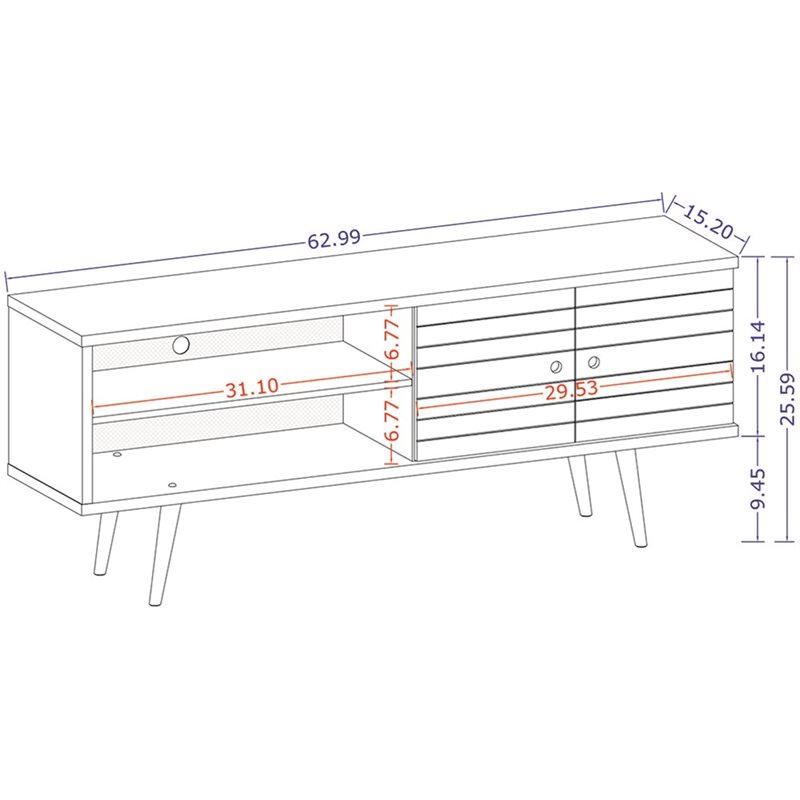 Pemberly Row Modern Wood TV Stand for TVs up to 60