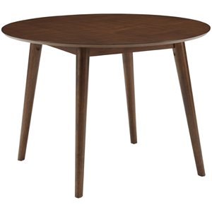 Pemberly Row Contemporary Wood Round Dining Table in Mahogany