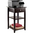 Pemberly Row 2 Shelf Transitional Solid Wood Printer Stand in Coffee
