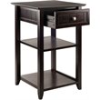 Pemberly Row 2 Shelf Transitional Solid Wood Printer Stand in Coffee