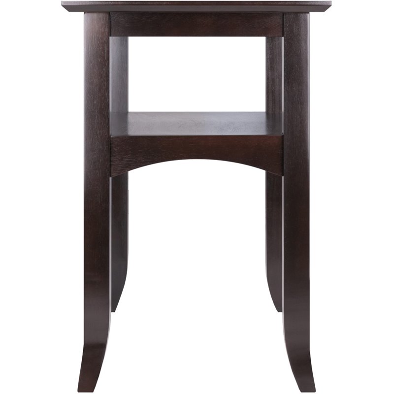 Pemberly Row Flared Leg Transitional Solid Wood End Table in Coffee