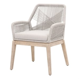 Pemberly Row Modern Loom Fabric Arm Chair - Taupe Gray (Set of 2)
