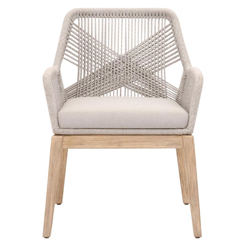 Pemberly Row Modern Loom Fabric Arm Chair - Taupe Gray (Set of 2)