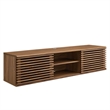 Pemberley Row Wood Walnut Media Console TV Stand Wall-Mount Adjustable Shelf 14.5