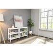 Pemberly Row 2-tier Low Traditional Wooden Bookcase in White