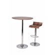 Pemberly Row Modern Wood Veneer & High Polished Steel Dining Table in Walnut