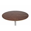 Pemberly Row Modern Wood Veneer & High Polished Steel Dining Table in Walnut