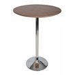Pemberly Row Modern Wood Veneer & High Polished Steel Dining Table in Walnut