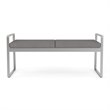 Pemberly Row Polyurethane 2-Seat Bench in Silver/Castillo Metal