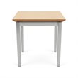 Pemberly Row Contemporary Metal End Table in Silver/Natural Maple