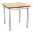Pemberly Row Contemporary Metal End Table in Silver/Natural Maple