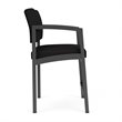 Pemberly Row Modern Fabric Hip Chair in Charcoal/Open House Black