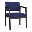 Pemberly Row Modern Fabric Guest Chair in Black/Open House Cobalt