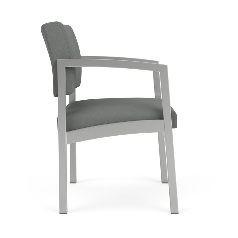 Pemberly Row Modern Fabric Guest Chair in Silver/Open House Asteroid