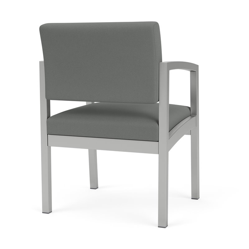 Pemberly Row Modern Fabric Guest Chair in Silver/Open House Asteroid