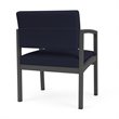 Pemberly Row Fabric Oversize Guest Chair in Charcoal/Open House Navy