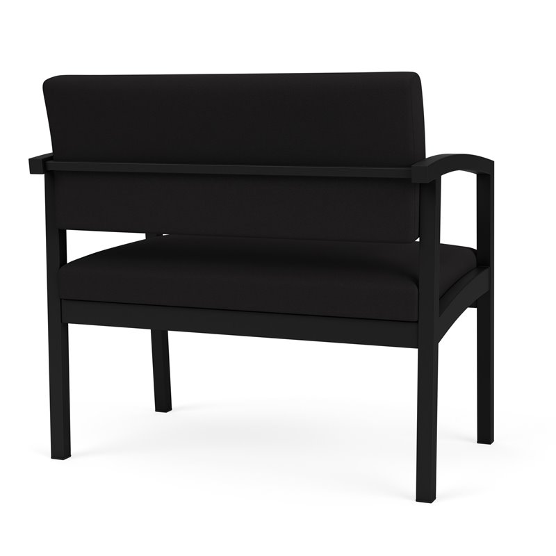 Pemberly Row Fabric Bariatric Chair in Black/Open House Black