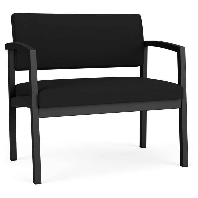 Pemberly Row Fabric Bariatric Chair in Black/Open House Black
