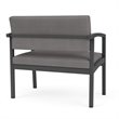 Pemberly Row Polyurethane Bariatric Chair in Charcoal/Castillo Metal