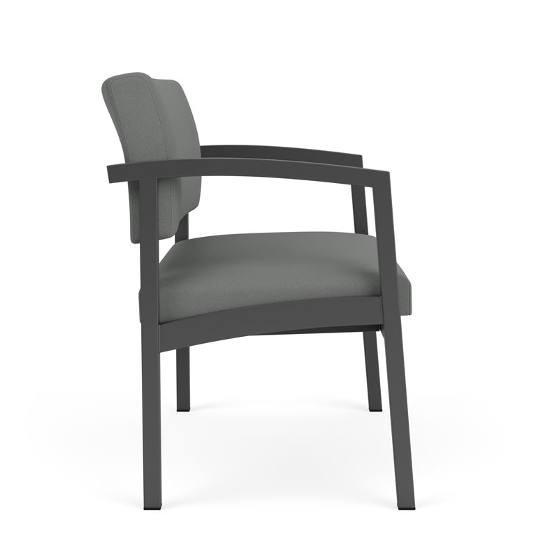 Pemberly Row Fabric Bariatric Chair in Charcoal/Open House Asteroid