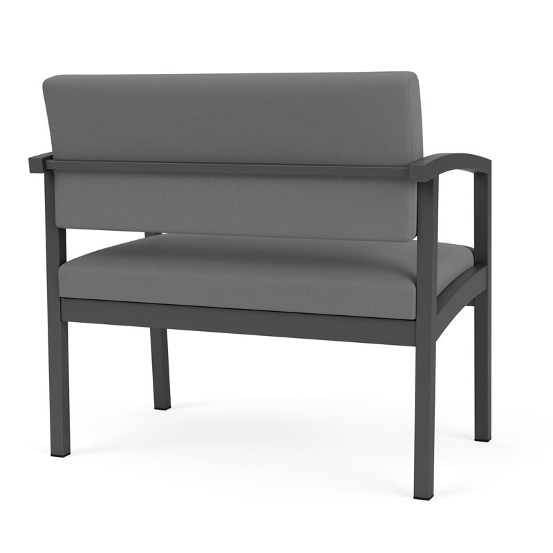Pemberly Row Fabric Bariatric Chair in Charcoal/Open House Asteroid