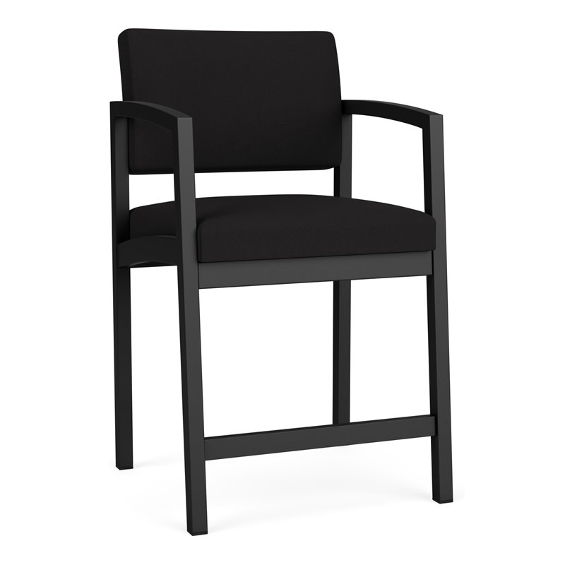 Pemberly Row Modern Fabric Hip Chair in Black/Open House Black